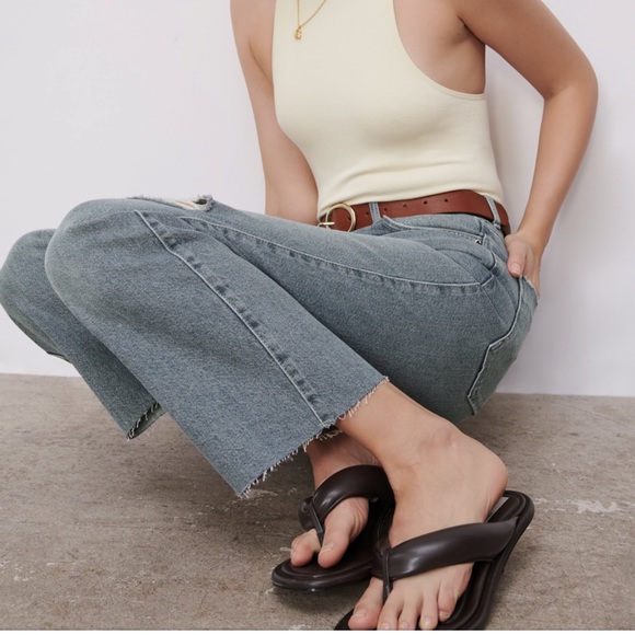 Zara NWT Ribbed straight legs Z1975 Jeans - Picture 15 of 17